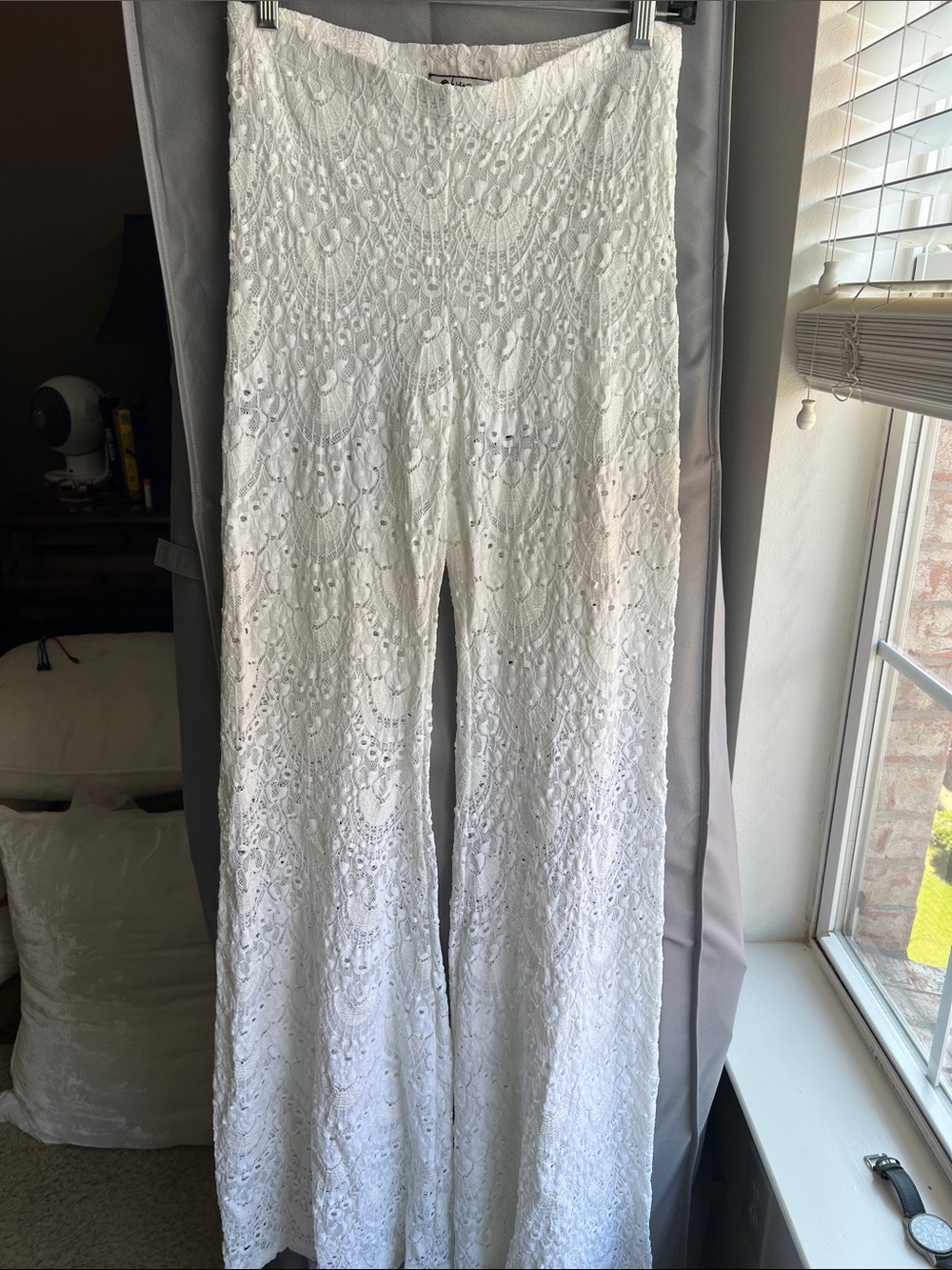 Nightcap White Lace Wide-Leg Pants
